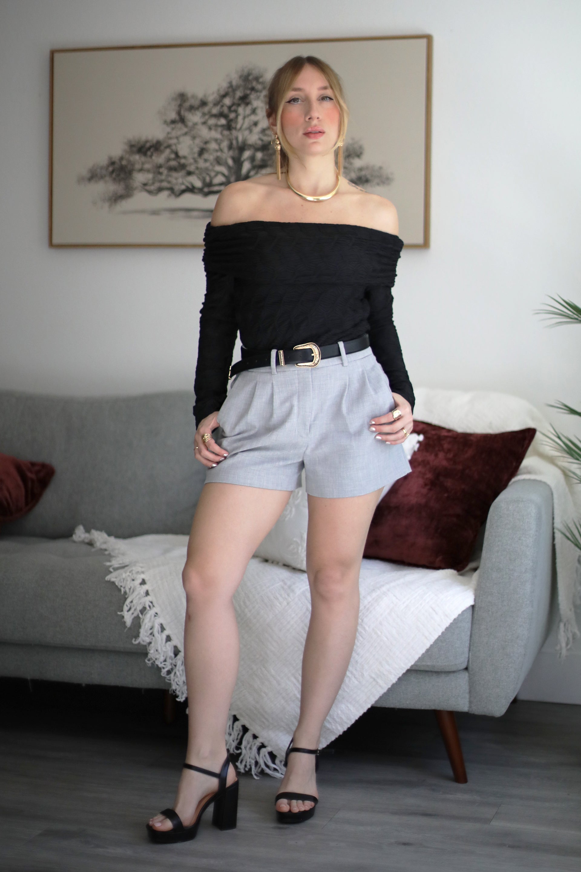 Textured Shoulder Blouse