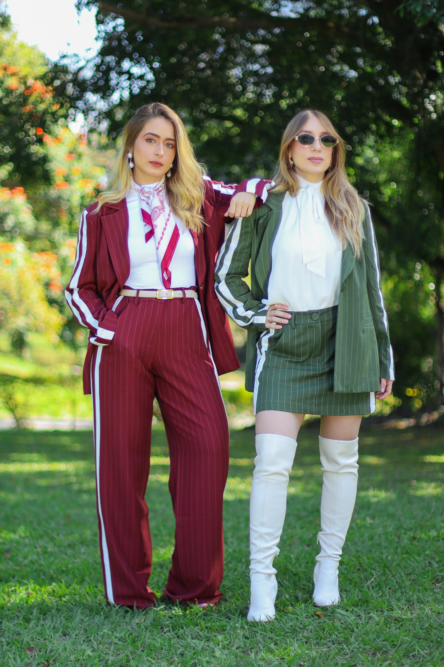 Green Pinstripe Blazer
