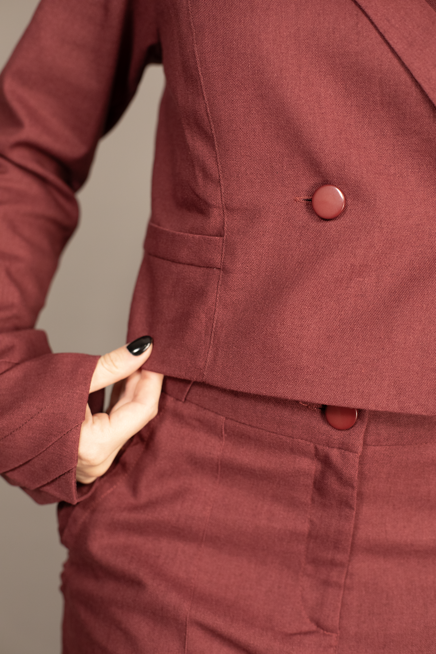 Burgundy Lily Cropped Blazer