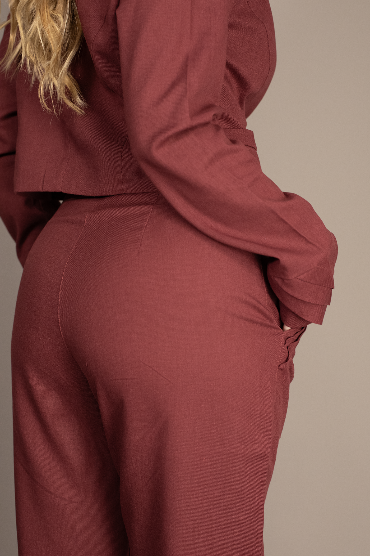 Burgundy Lily Cropped Blazer