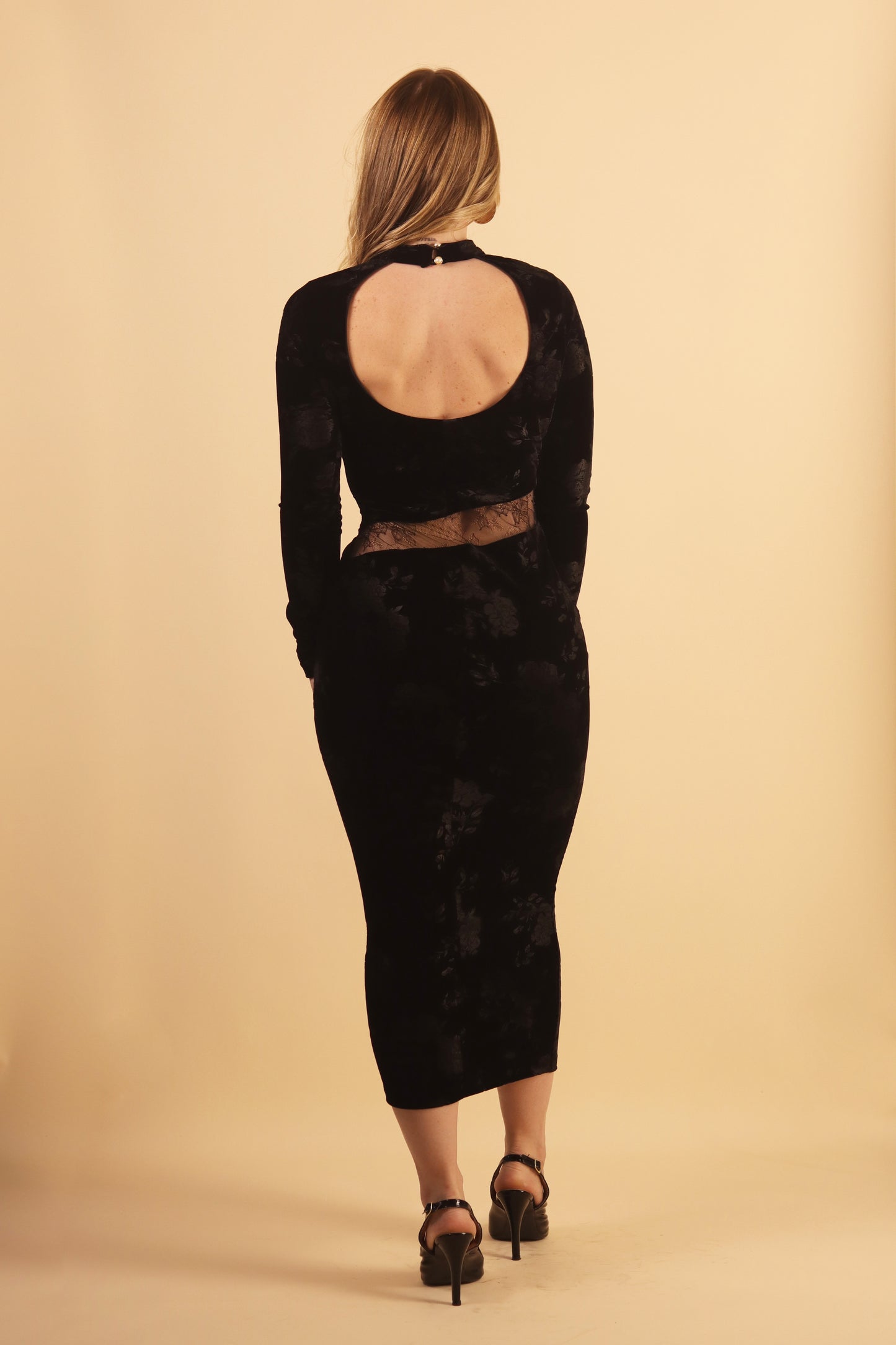 Black Velvet Midi Dress