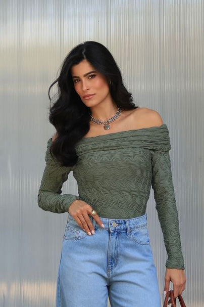 Textured Shoulder Blouse