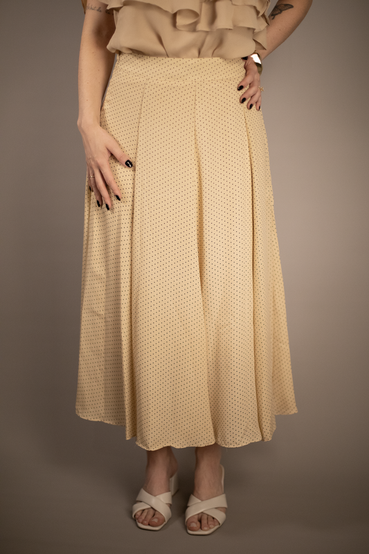 Beige Polka Dot Skirt