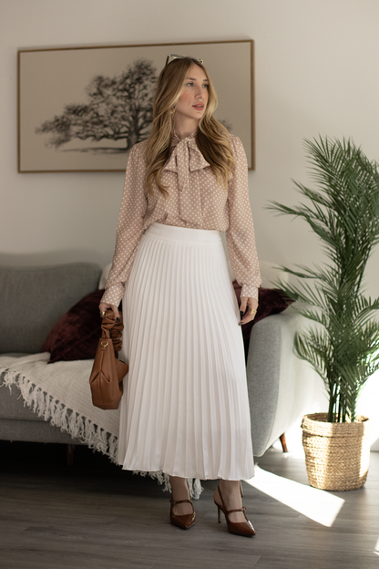 Beige Polka Dot Blouse