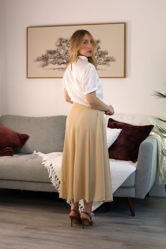 Polka Dot Midi Skirt