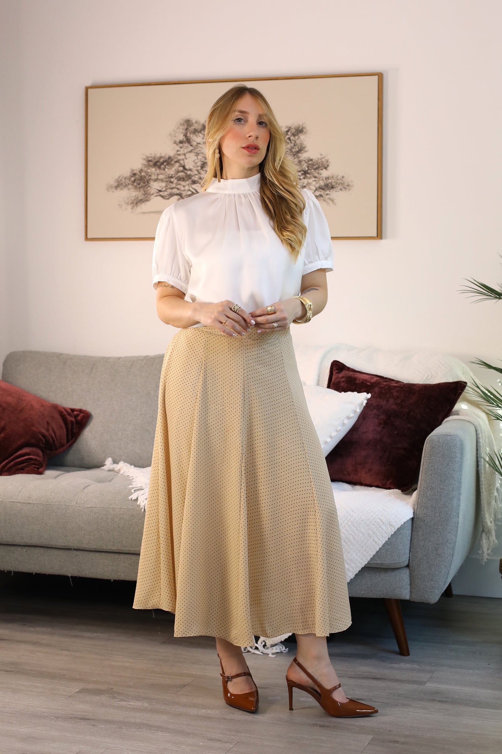 Aurami Polka Dot Skirt