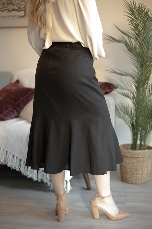 Black Diana Line Skirt