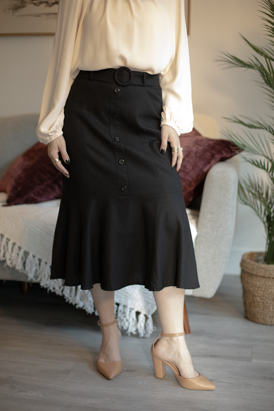 Black Diana Line Skirt