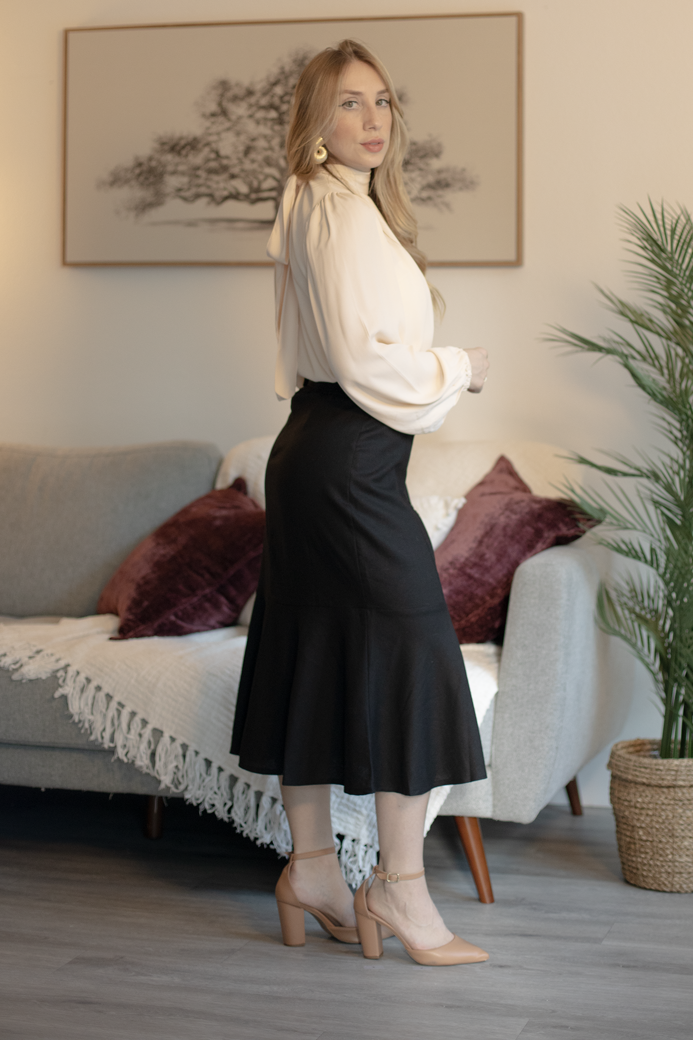 Linen Diana Midi Skirt