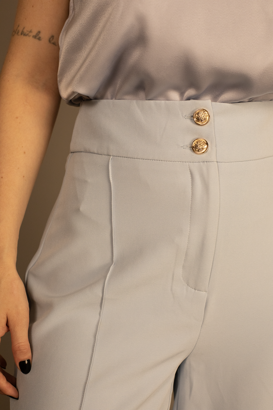 Light Blue Wide Leg Suit Pants