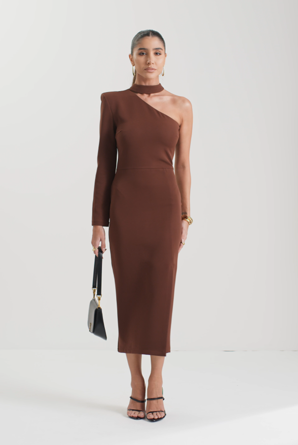 Lidia Choker Single-Shoulder Dress