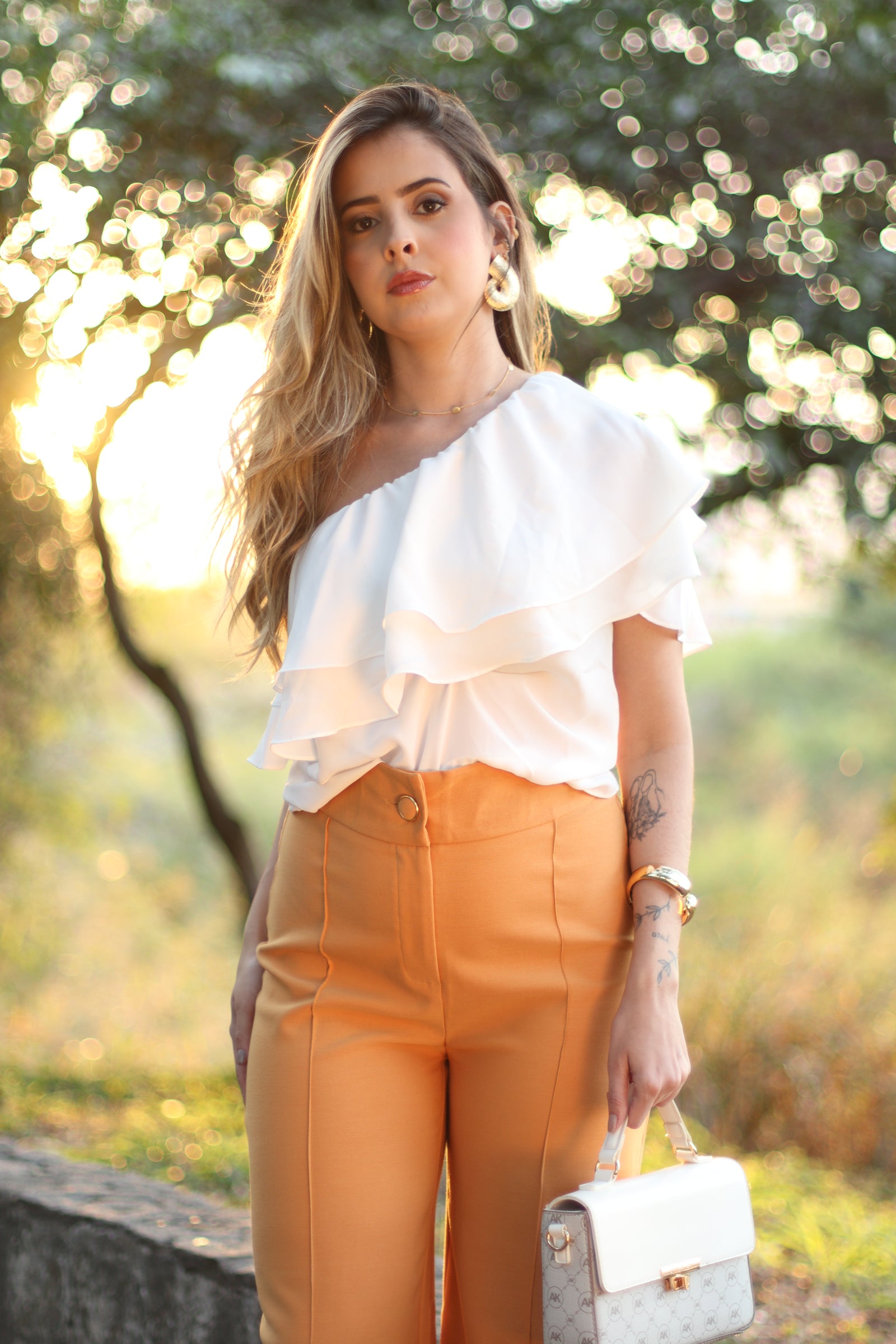 Dunamis Caramel Straight Tailored Pants