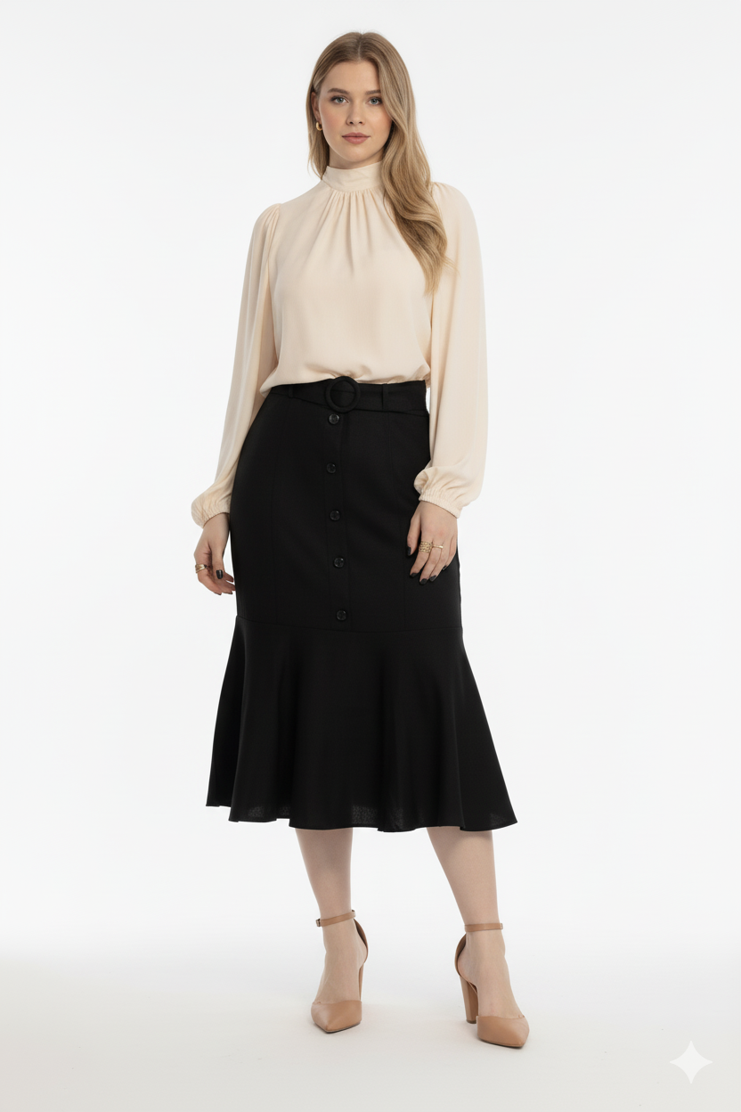 Linen Diana Midi Skirt