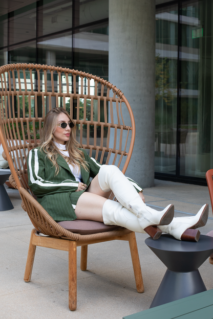 Green Pinstripe Blazer