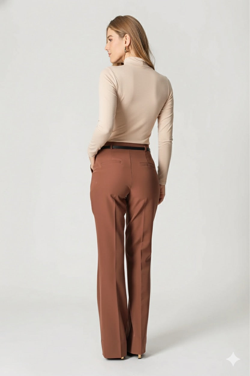 Trimix Long Sleeve Collared Blouse