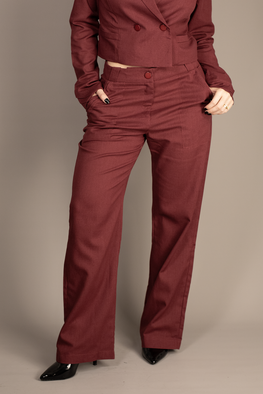 Burgundy Lily Tailored Pants