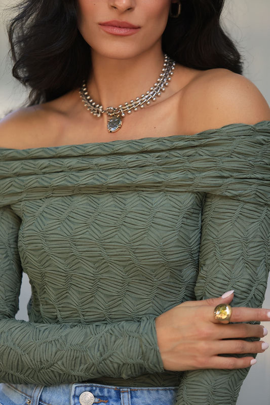 Textured Shoulder Blouse