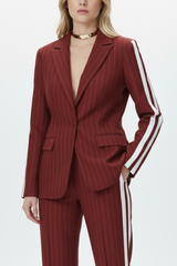 Loubucca Pinstripe Tailored Red Blazer