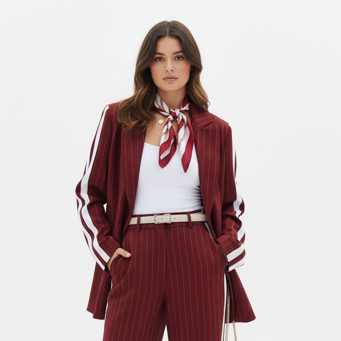 Loubucca Pinstripe Wide-Leg Tailored Pants