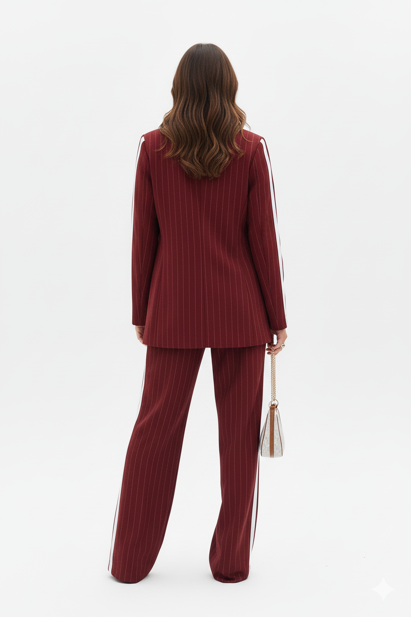 Loubucca Pinstripe Wide-Leg Tailored Pants
