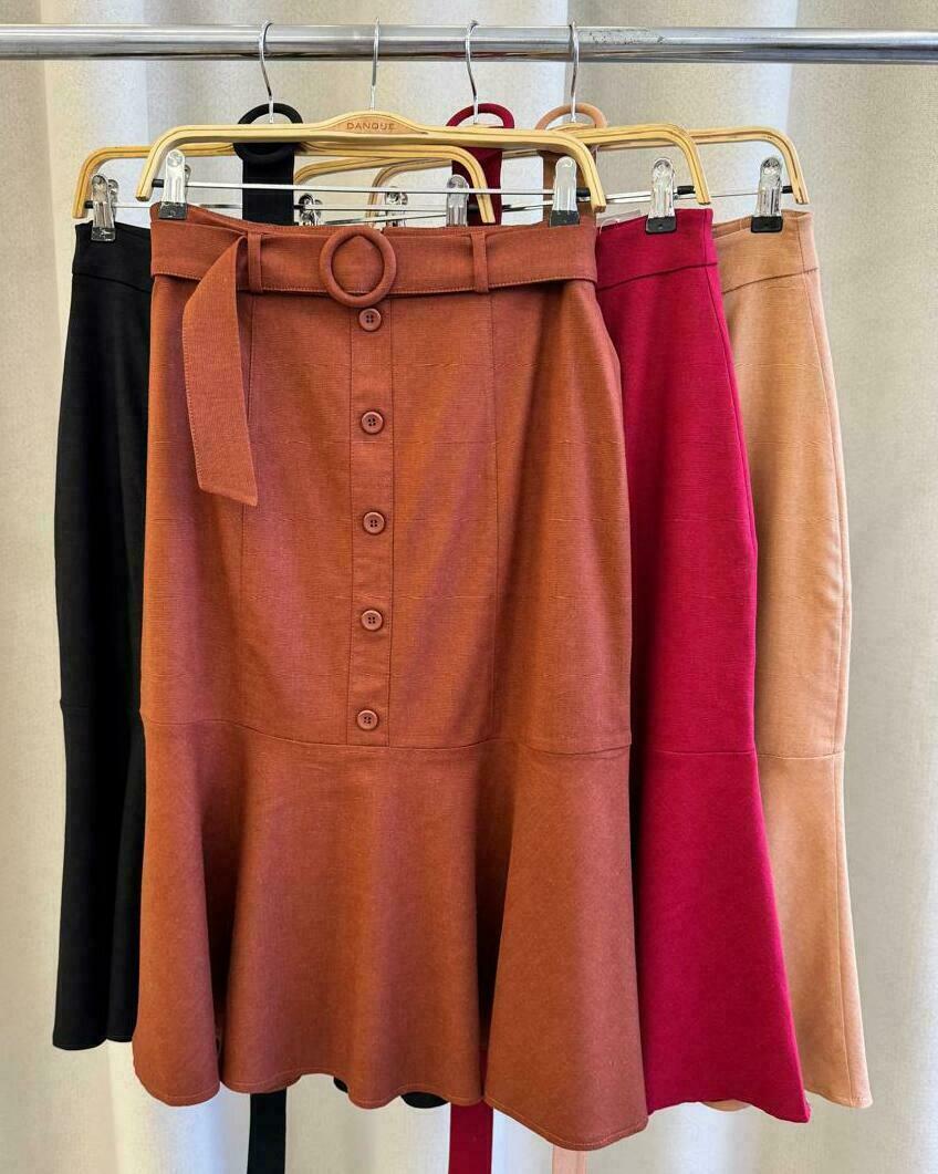 Linen Diana Midi Skirt