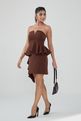 Alissa Strapless Peplum Dress