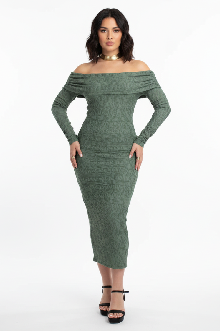 BeFree Textured Midi Dress