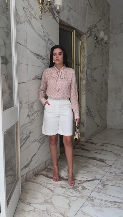 Beige Polka Dot Blouse